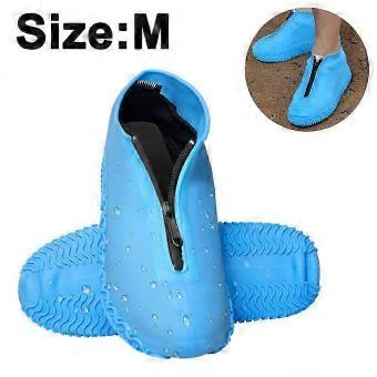 Waterproof Silicone Shoe Covers, Reusable Foldable Non-slip Zipper Overshoes, Rain Snow Dirt Protectors for Kids, Men, Women