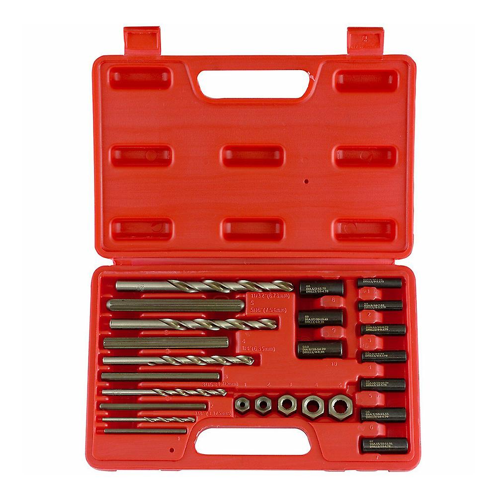 25pcs Screw Extractor Drill Guide Set Remove Broken Screw Bolts Fastners