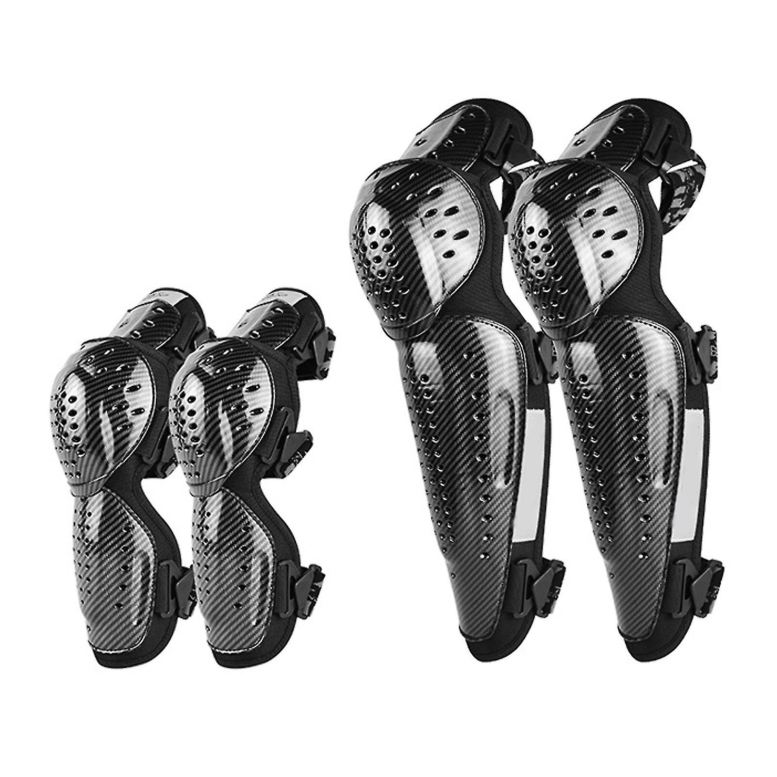 4pcs Knee And Shin Guard Sleeve For Protection Durable With Three-section Design For Riding Motorcycle Bike