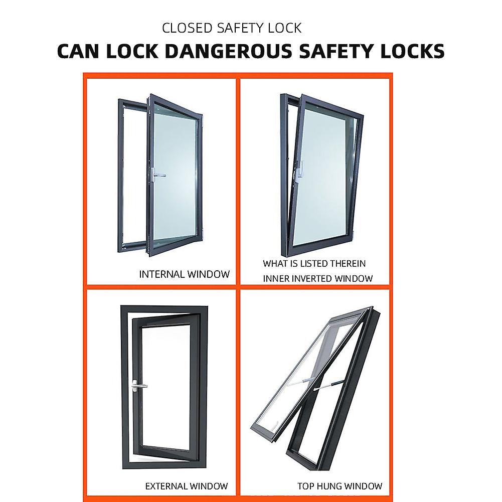 No Drilling Window Safety Locks with Key Strong and Sturdy Design for Childproof