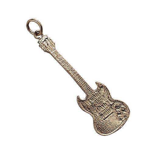 9ct Gold 40x13mm solid Electric Guitar Pendant or Charm