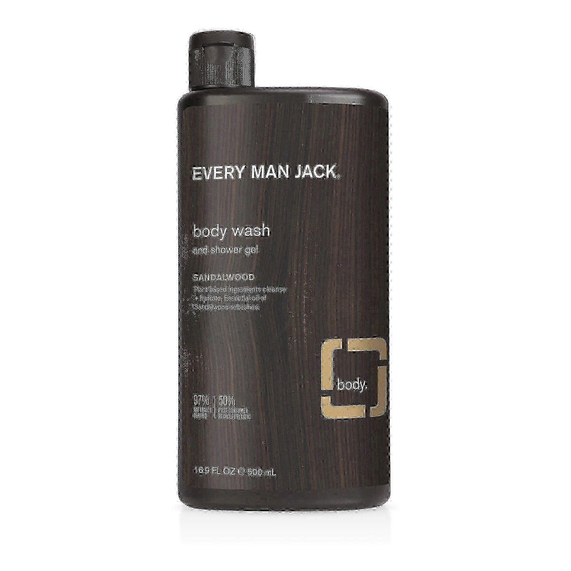 Every Man Jack Men's Sandalwood Body Wash, 16.9 Oz