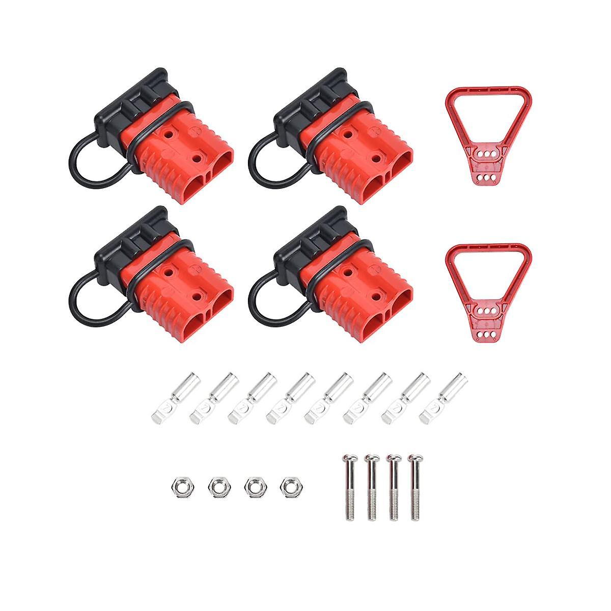 4 Pcs 2-4 Gauge Connector Plug 175A 12-36V Battery Quick Connector Red Battery Quick Disconnect Wir