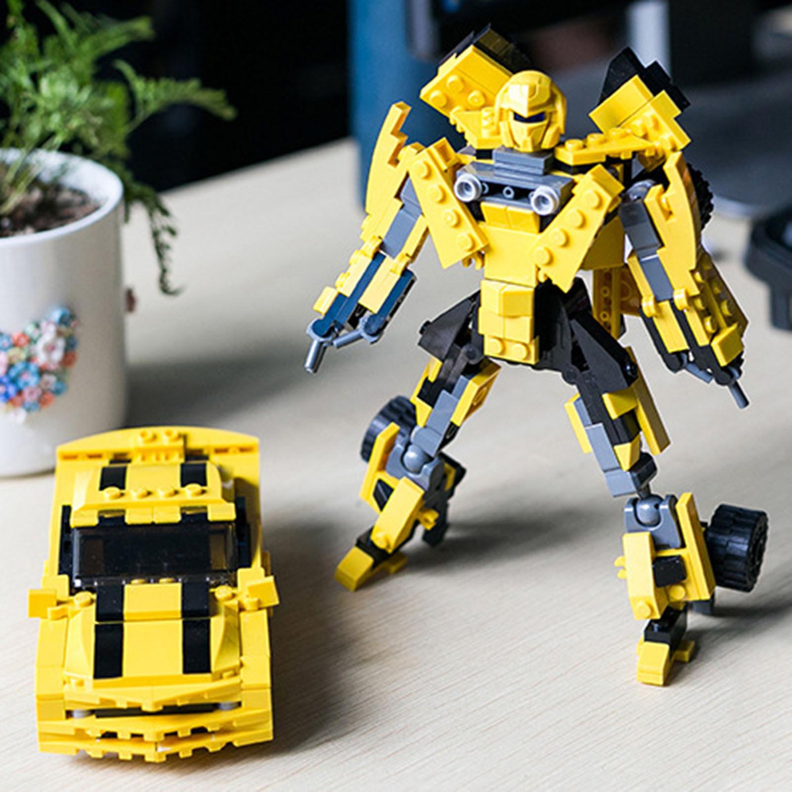 2 i 1 transformerende robot DIY samlede byggeklodser legetøj til børn
