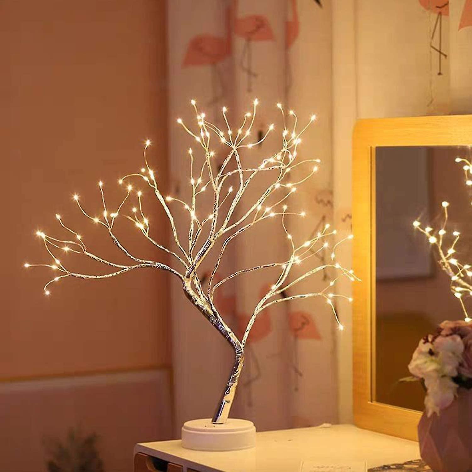 Tabletop Bonsai Tree, 108 Led Lights Christmas Decoration, Battery And Usb Operated, Artificial Tree