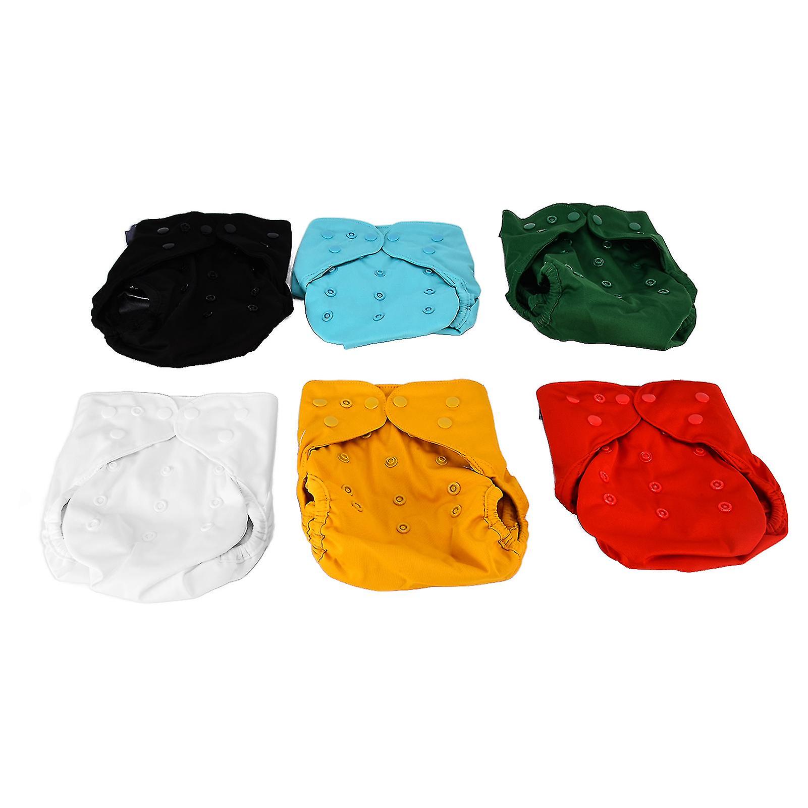 Pack of 6 washable baby diaper covers, adjustable and reusable, for fitted diapers