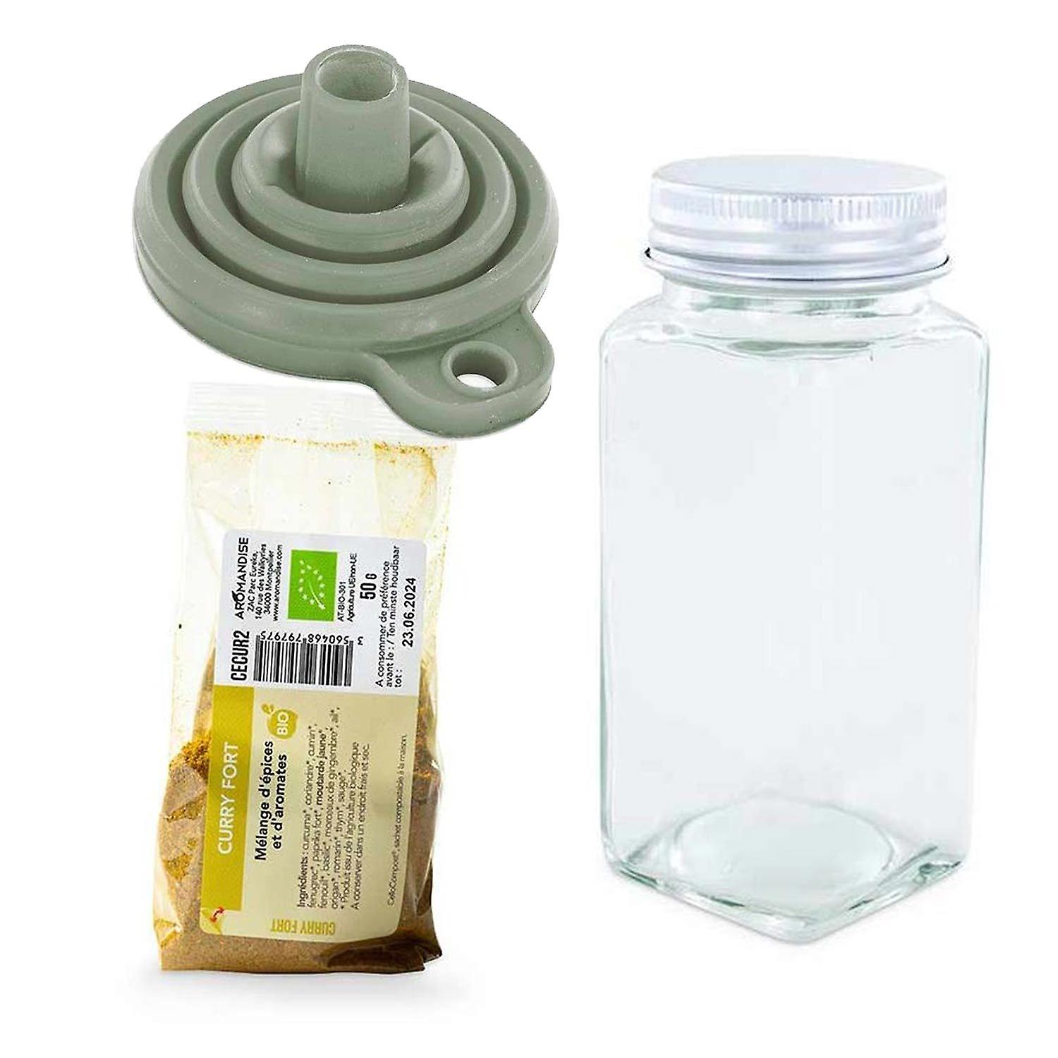 Spice bottle + funnel + strong curry 50 g