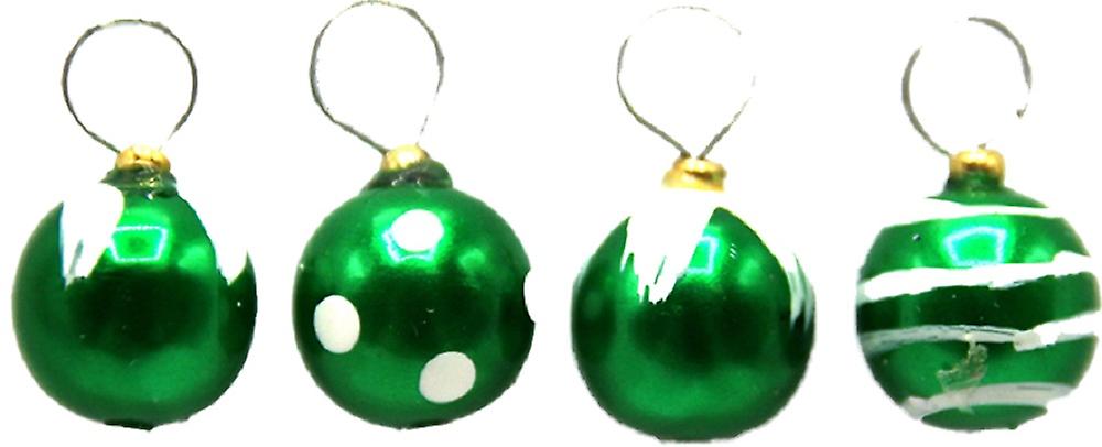 ドールハウス グリーン&白いつまらないミニチュアクリスマスツリーの飾りの装飾