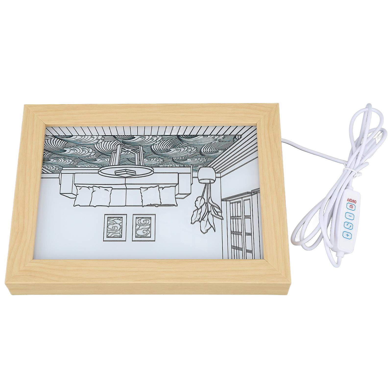 LED Decorative Light Painting Japanese Anime Style Light Up Painting with 3 Lighting Modes USB Plug in S 23x17x3cm 