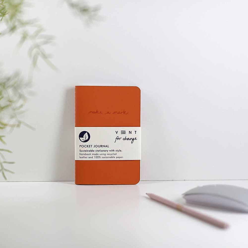 Recycled Leather Pocket Notebook Journal – Burnt Orange