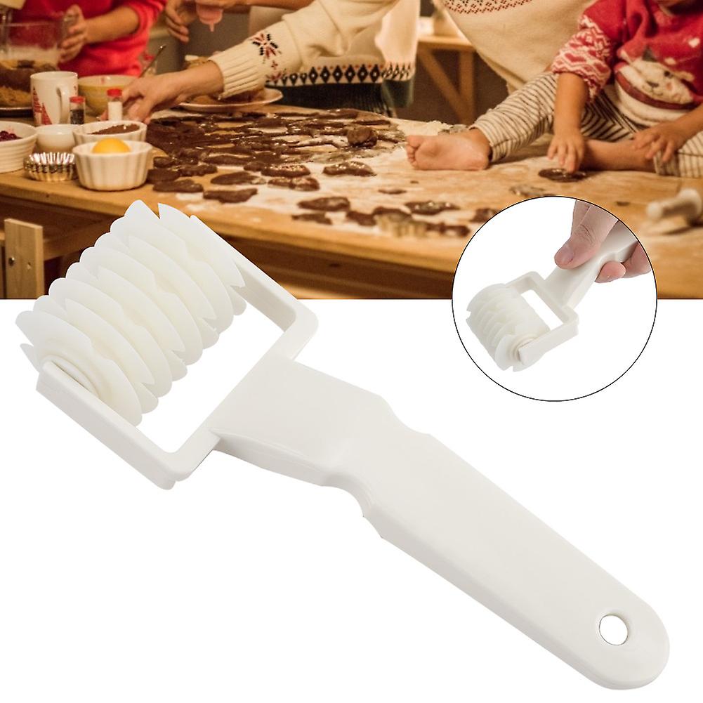 Bread Embossing Dough Roller 19cm White ABS Lattice Cutter