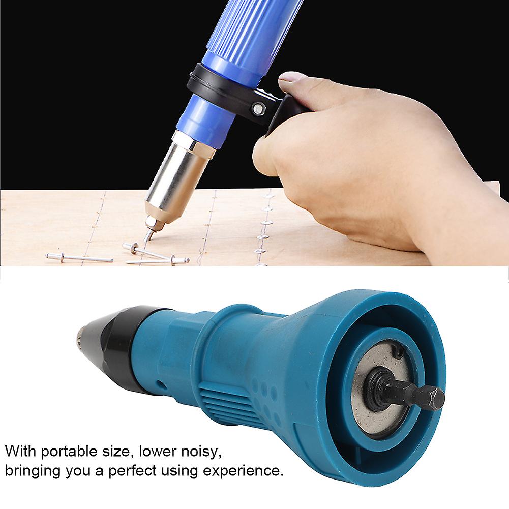 Rivet Drill Attachment Adapter Cordless Electric Tool Blue 16.5x6.5x7cm