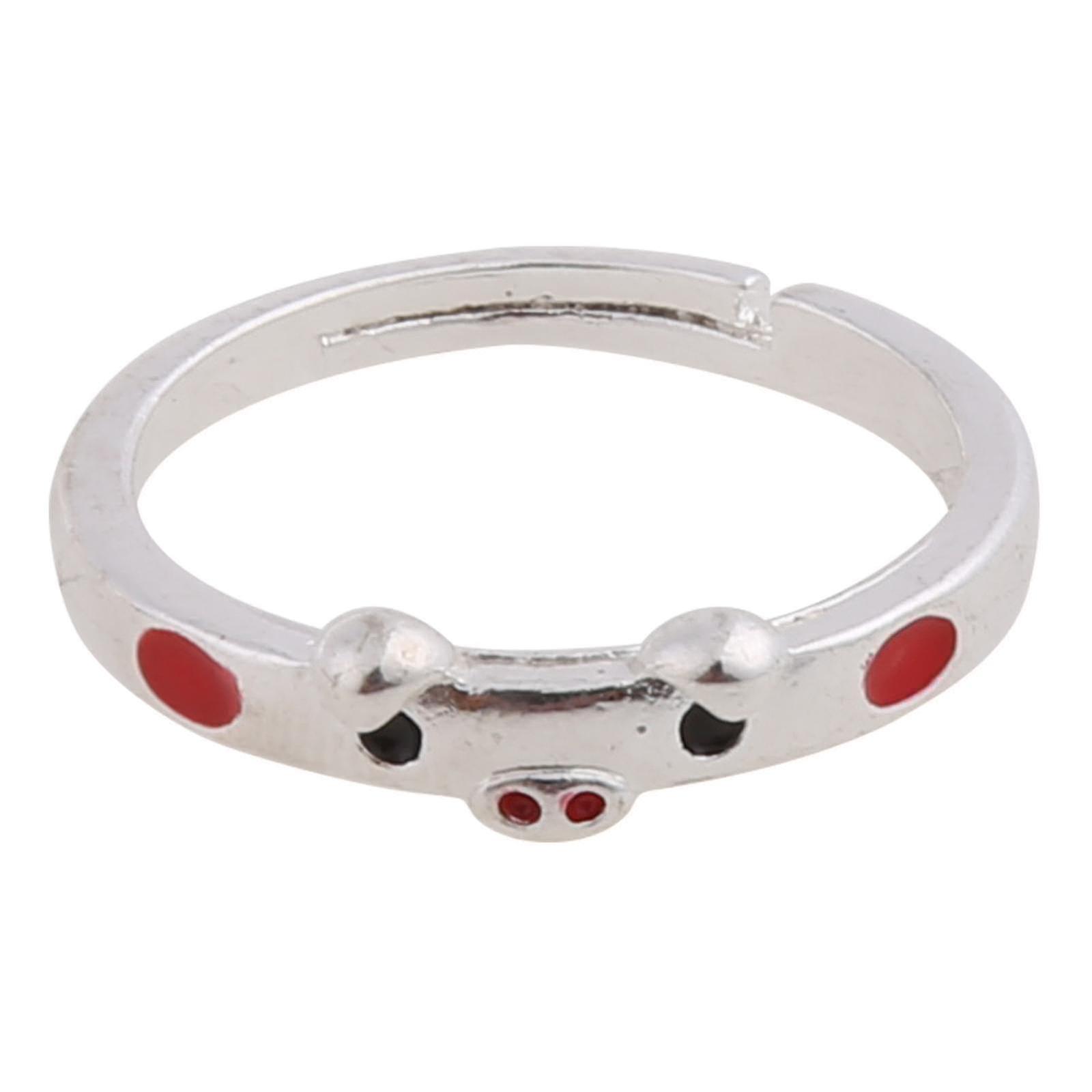 Świnia Srebrny Pierścionek Dla Kobiet Dziewczyny Polerowane Śliczne Różowe Świnka Zwierzęce Pierścionki Na Palce-hy