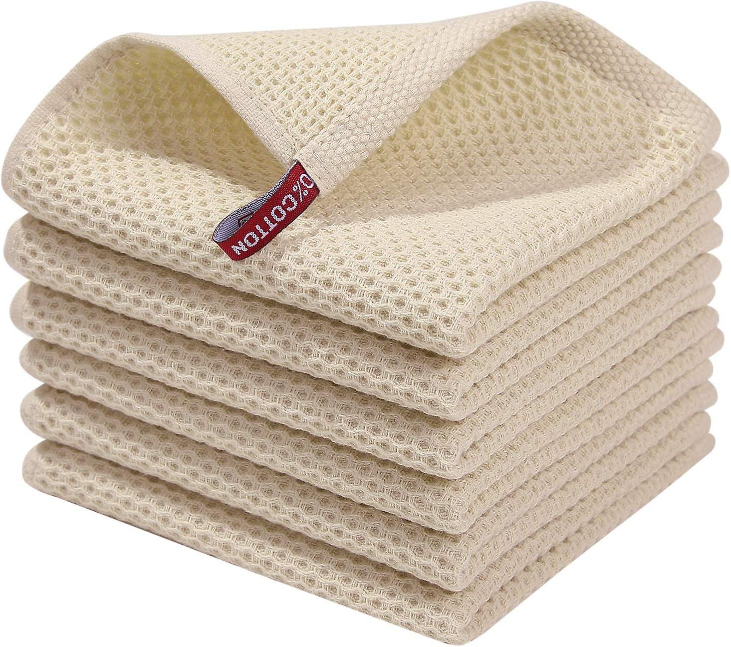 100% coton gaufre tissage torchons de cuisine, torchons à séchage rapide absorbants ultra doux, 12x12 I