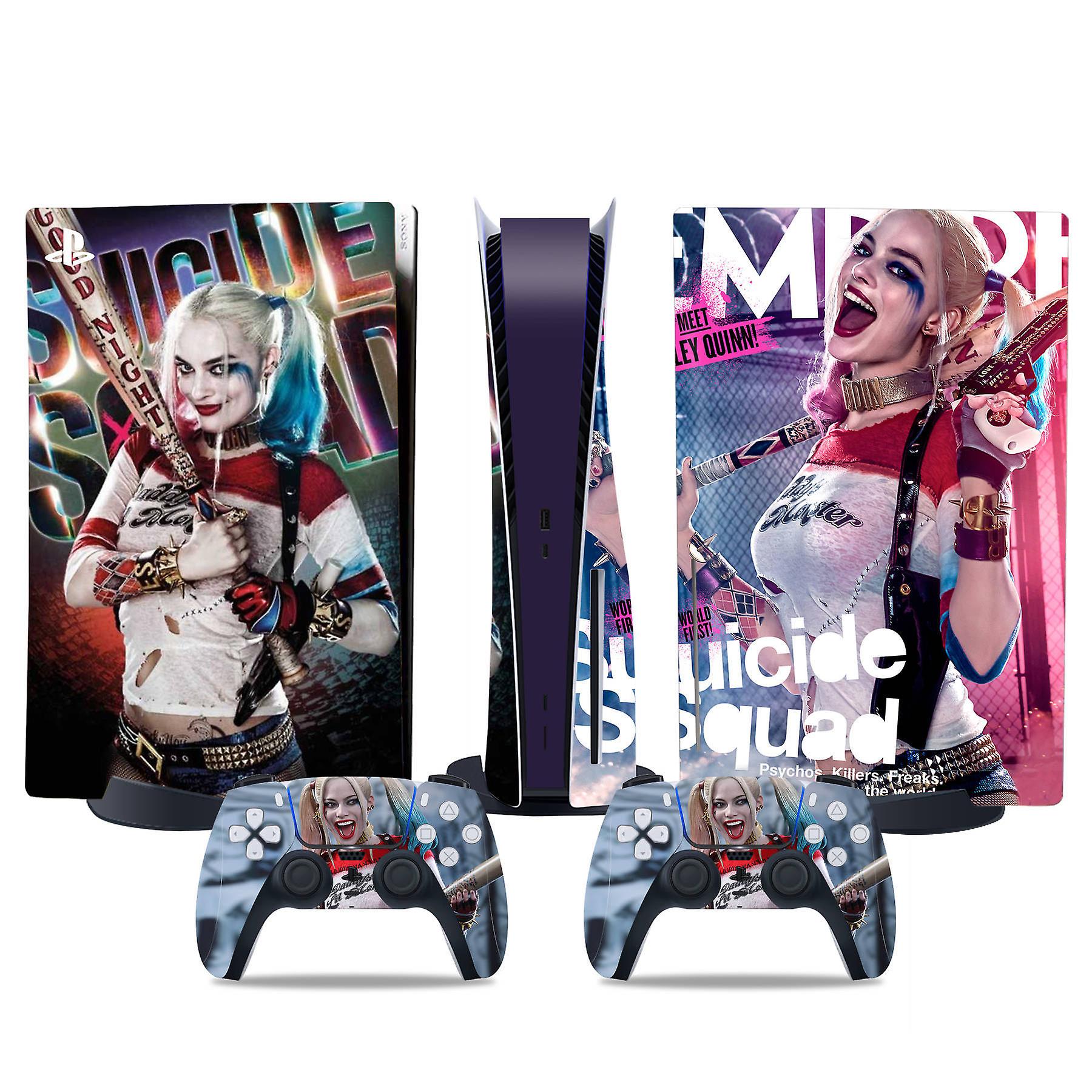 PS5 optical drive version sticker, cool PS5 skin, controller handle,for PS5 console and controller,DC cartoon,Halle5