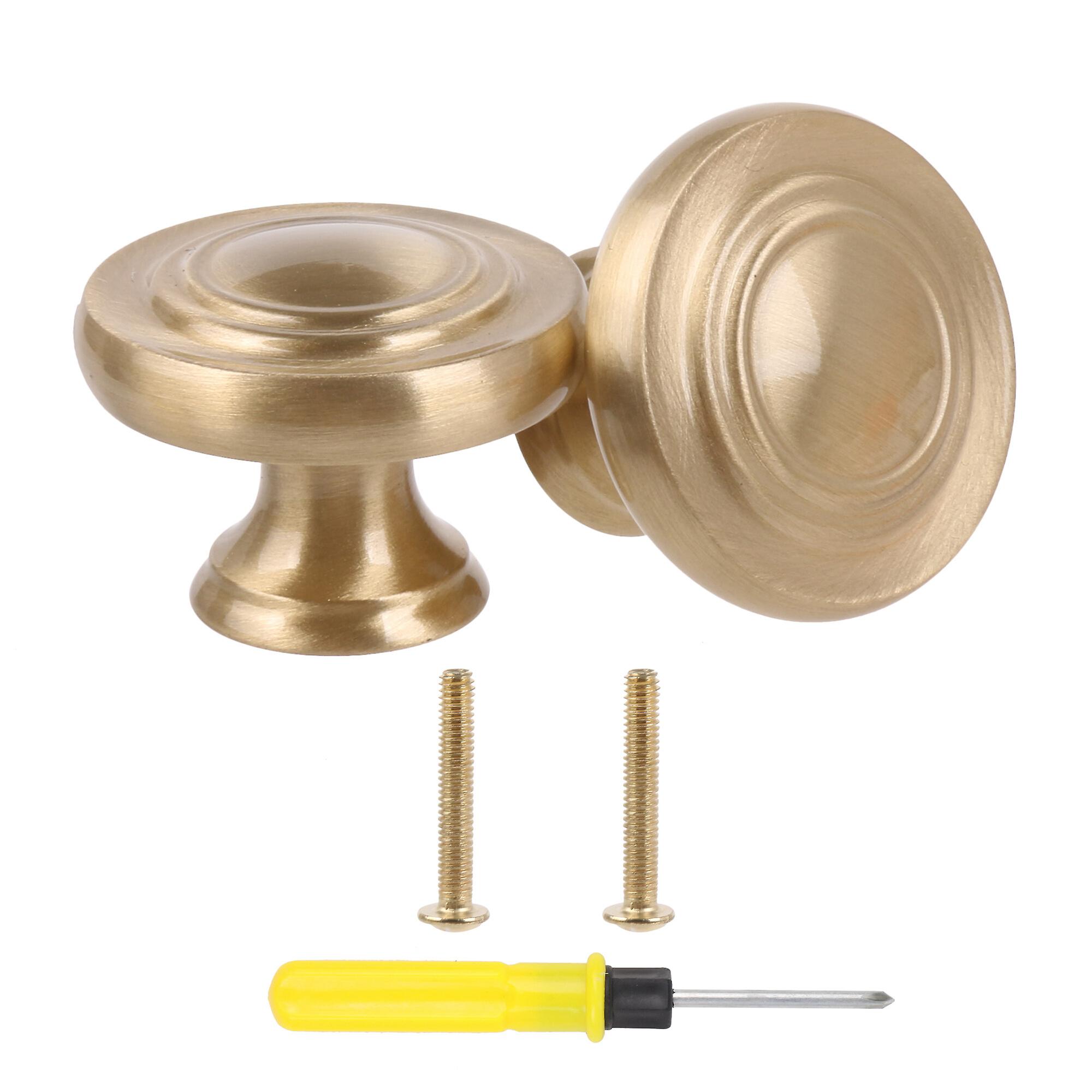 2 Pcs Kitchen Cabinet Knobs for Bathroom Furniture 1.26Inch Diameter Gold