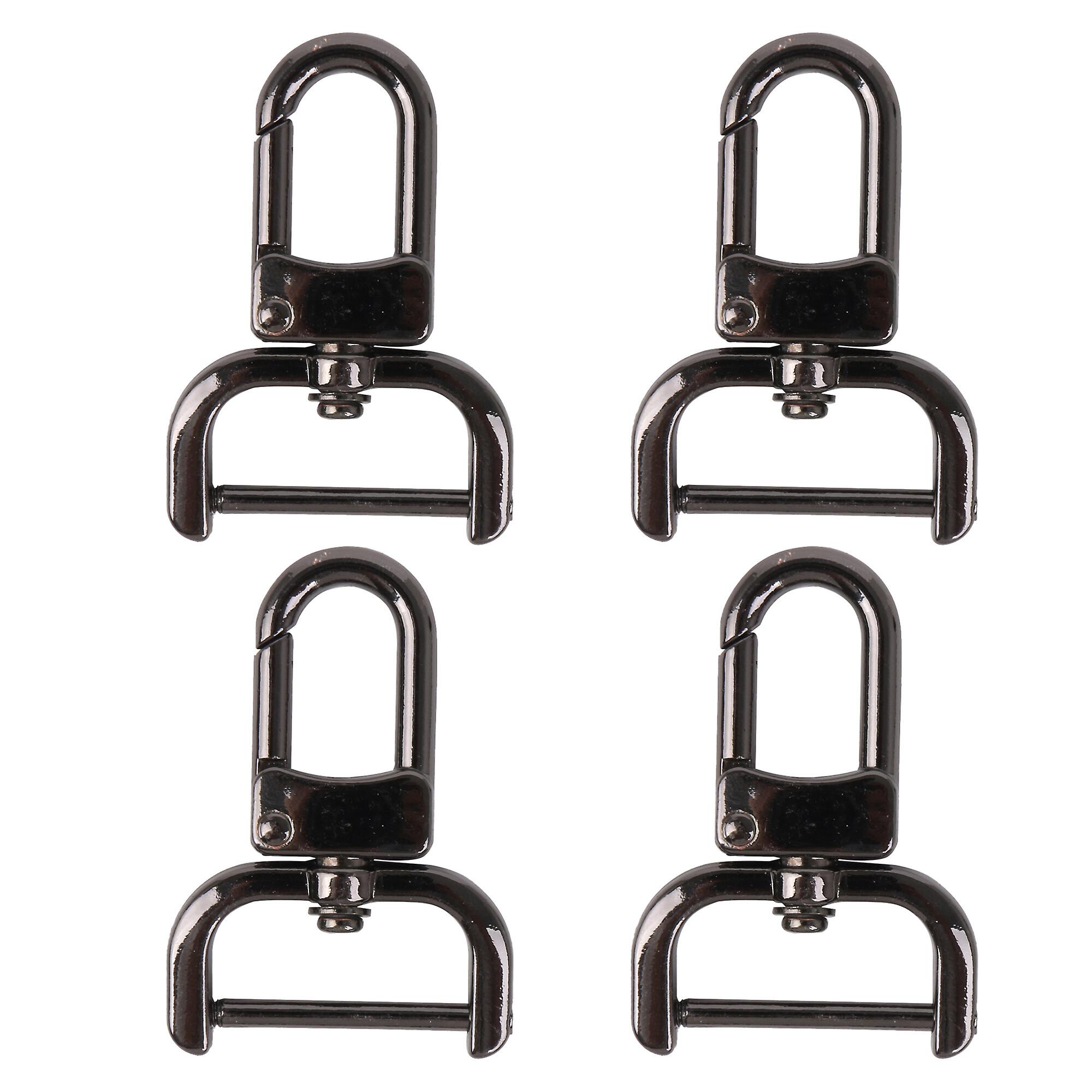 4 Pcs Snap Hook Swivel Clasps 0.98 Inch Inner Dia for Jewelry Making Black