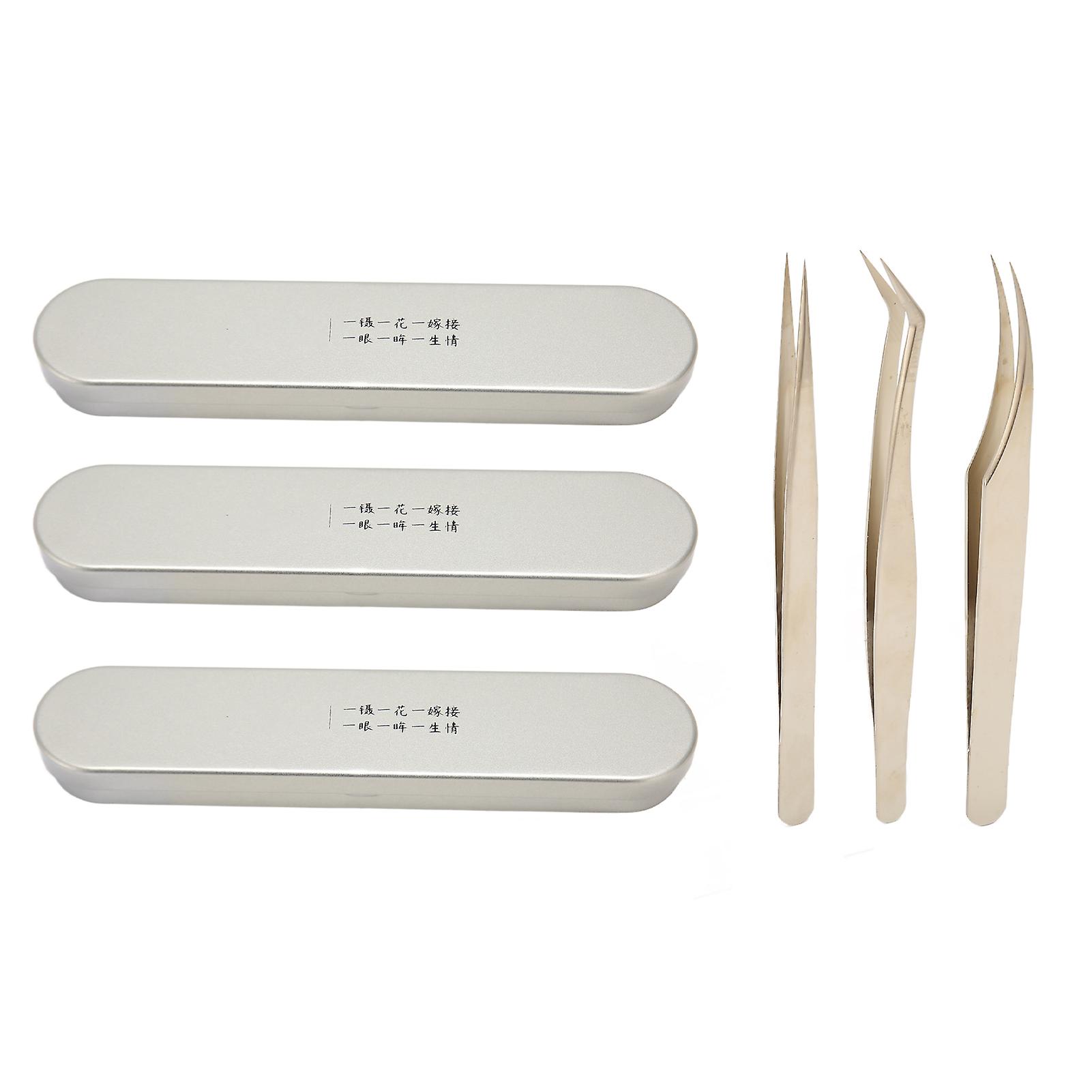 Eyelash Extension Tweezers, High Precision Stainless Steel Fine Tip Extension Applicator, High Hardness