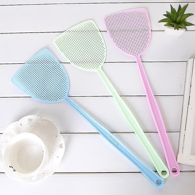 Fly Swatter, 10 Units Manual Pest Control, Multi-Color, Durable 44.5cm Handle, Kitchen Helper