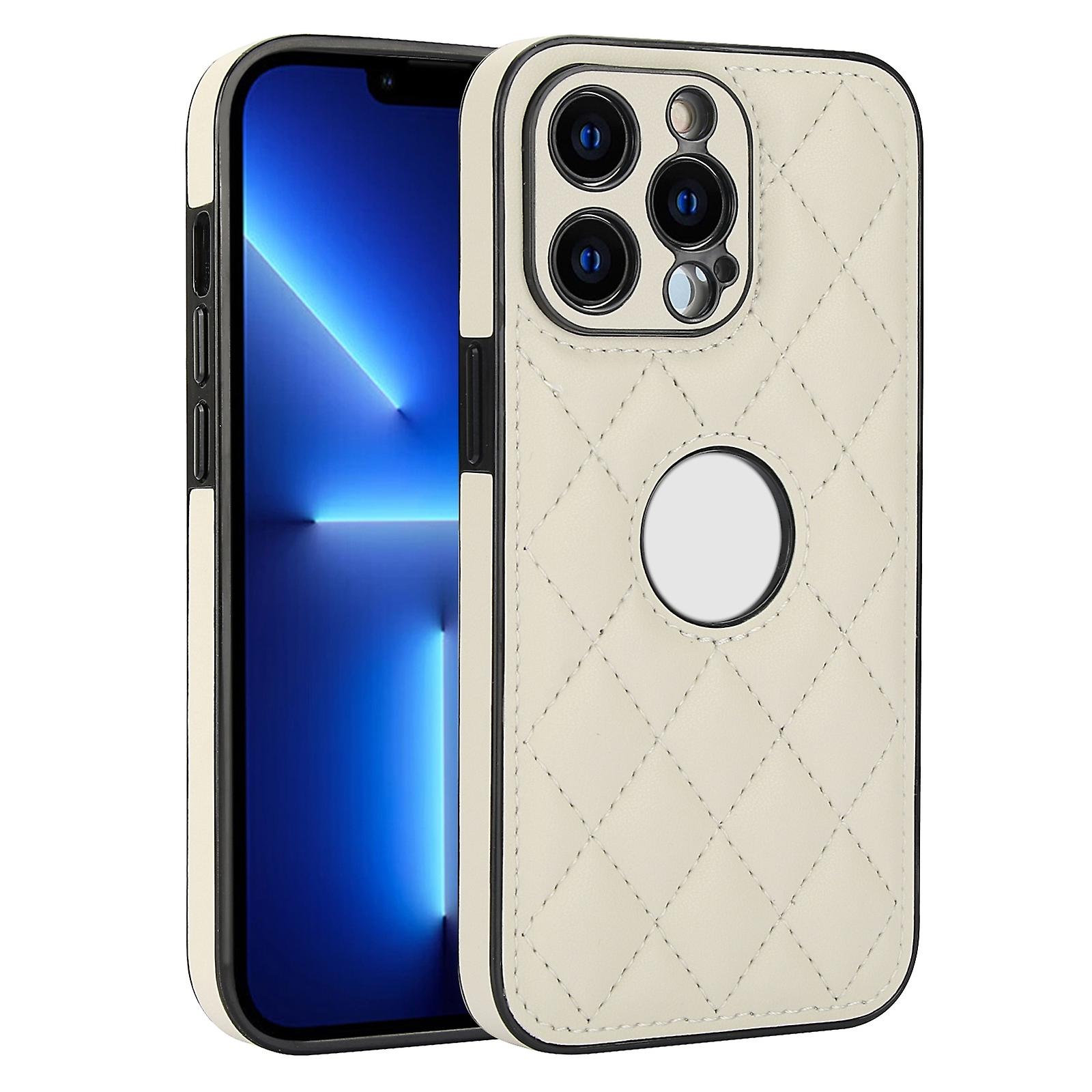 For iPhone 13 Pro Rhombic Leather Back Cover Phone Case