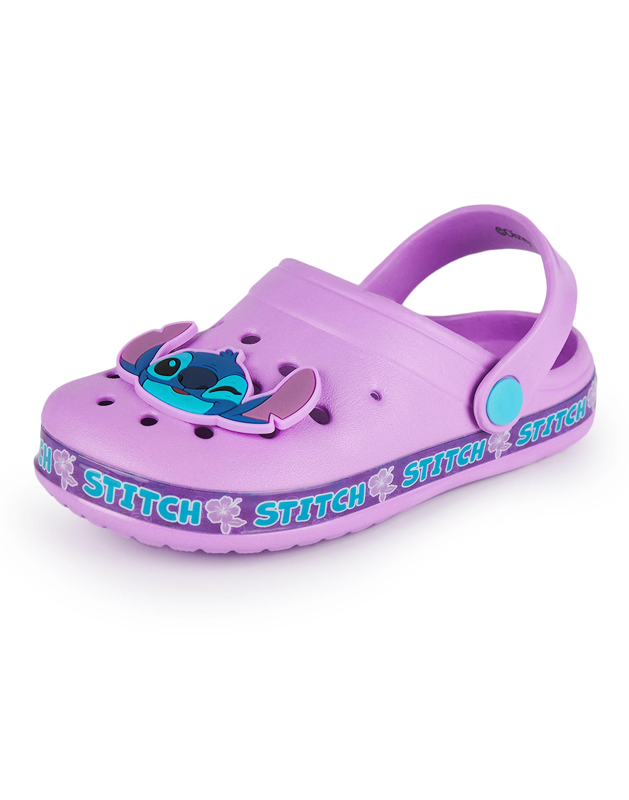 Disney Girls Clogs Purple Stitch