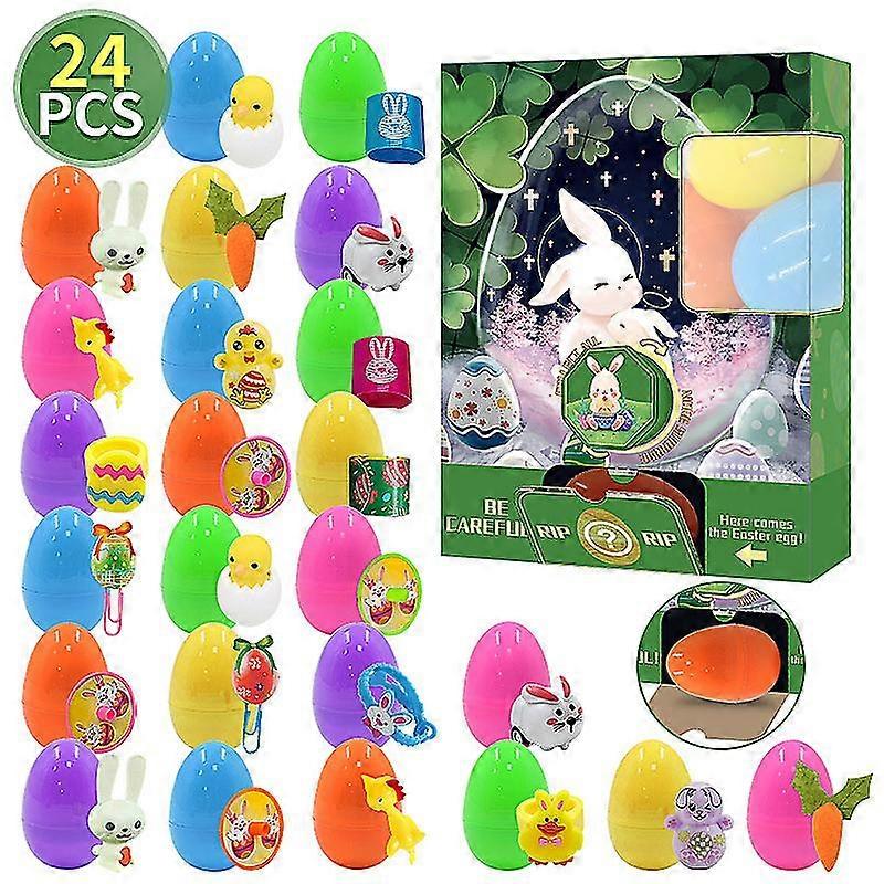 24pcs Easter Egg Twister Xt-40 Easter Eggs Diy Pinch Small Toy Printed Open Egg Shell Raffle Blind Box
