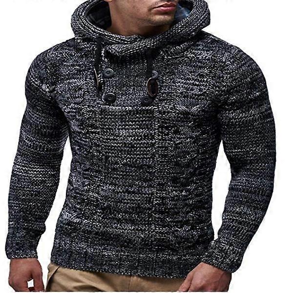 Herren Winter Casual Langarm Rollkragen Kapuzenpullover