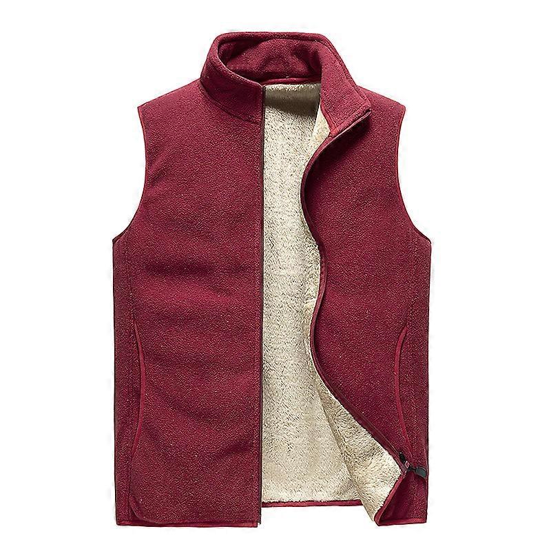 Men's Vest Plus Velvet Thickened Warm Stand Collar Large Size Polar Fleece Vest Men's Top