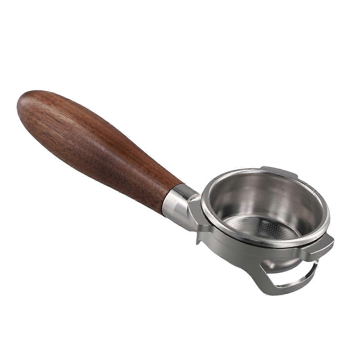 Bottomless Portafilter 54mm with Hollow-Carved for Series/Bambino Plus/Infuser Walnut Handle