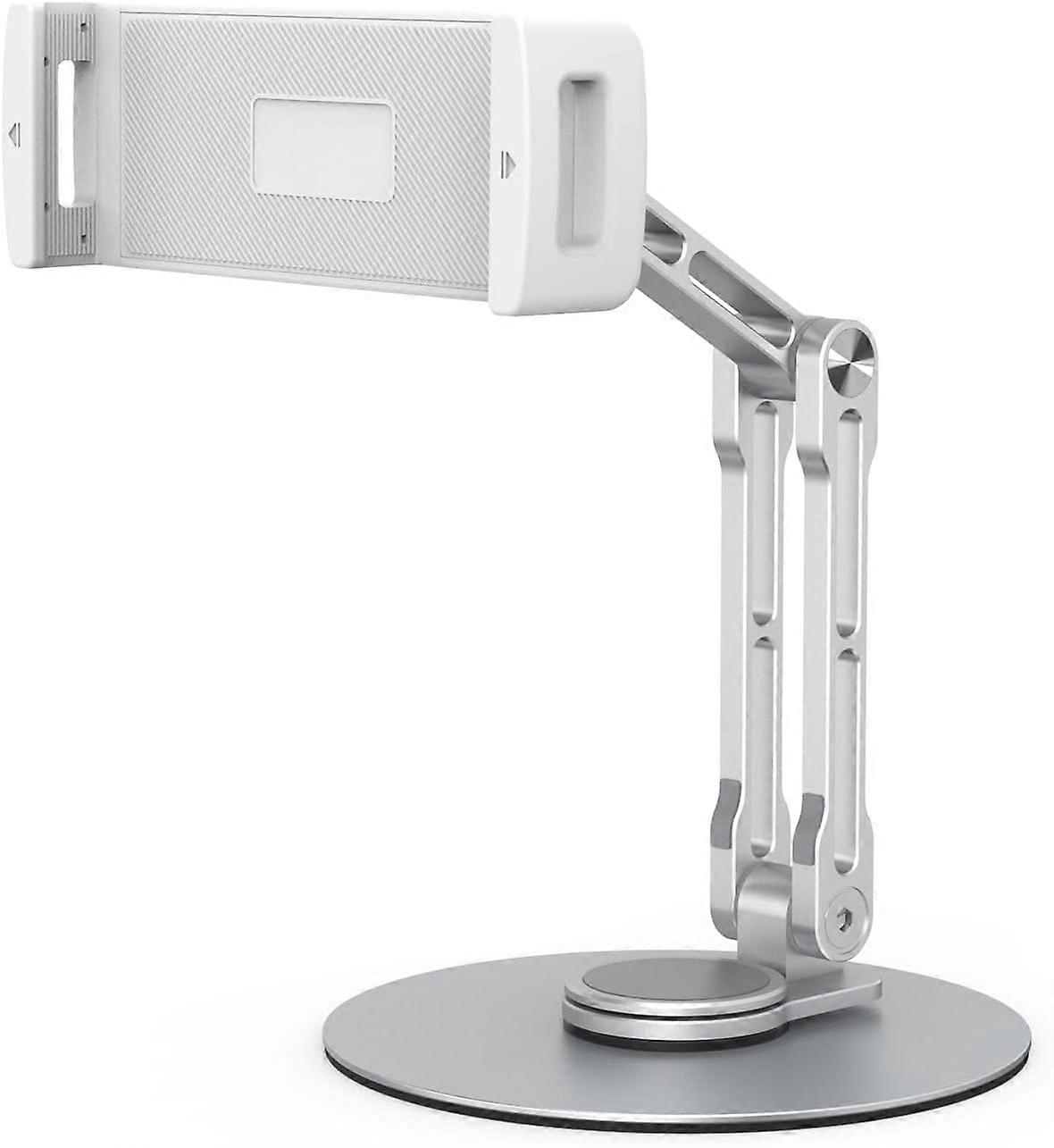 Adjustable Tablet Pad Stand 360Swivel Holder Long Arm Foldable Tablets Holder Clamp Desktop Display Rack Tablet Support Stand Bracket For Lap For Bed 