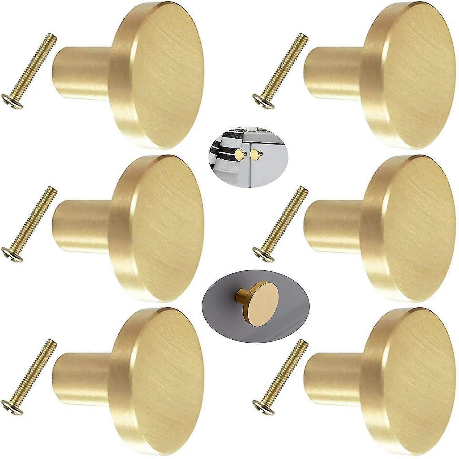 Pieces Drawer Knobs, Gold Furniture Knobs, Round Cabinet Knobs, Gold Brass Drawer Knobs, Kitchen Door Handles For Decor - 20 * 25 Mm