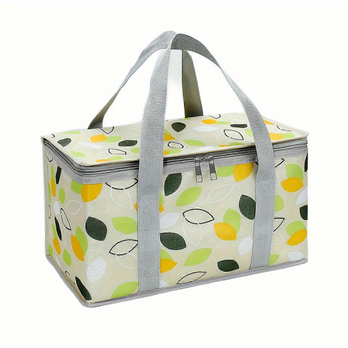 Large Insulated Picnic Tote Bag - Waterproof Canvas Travel Basket For Camping & Outdoor Adventures, Spacious & Durable