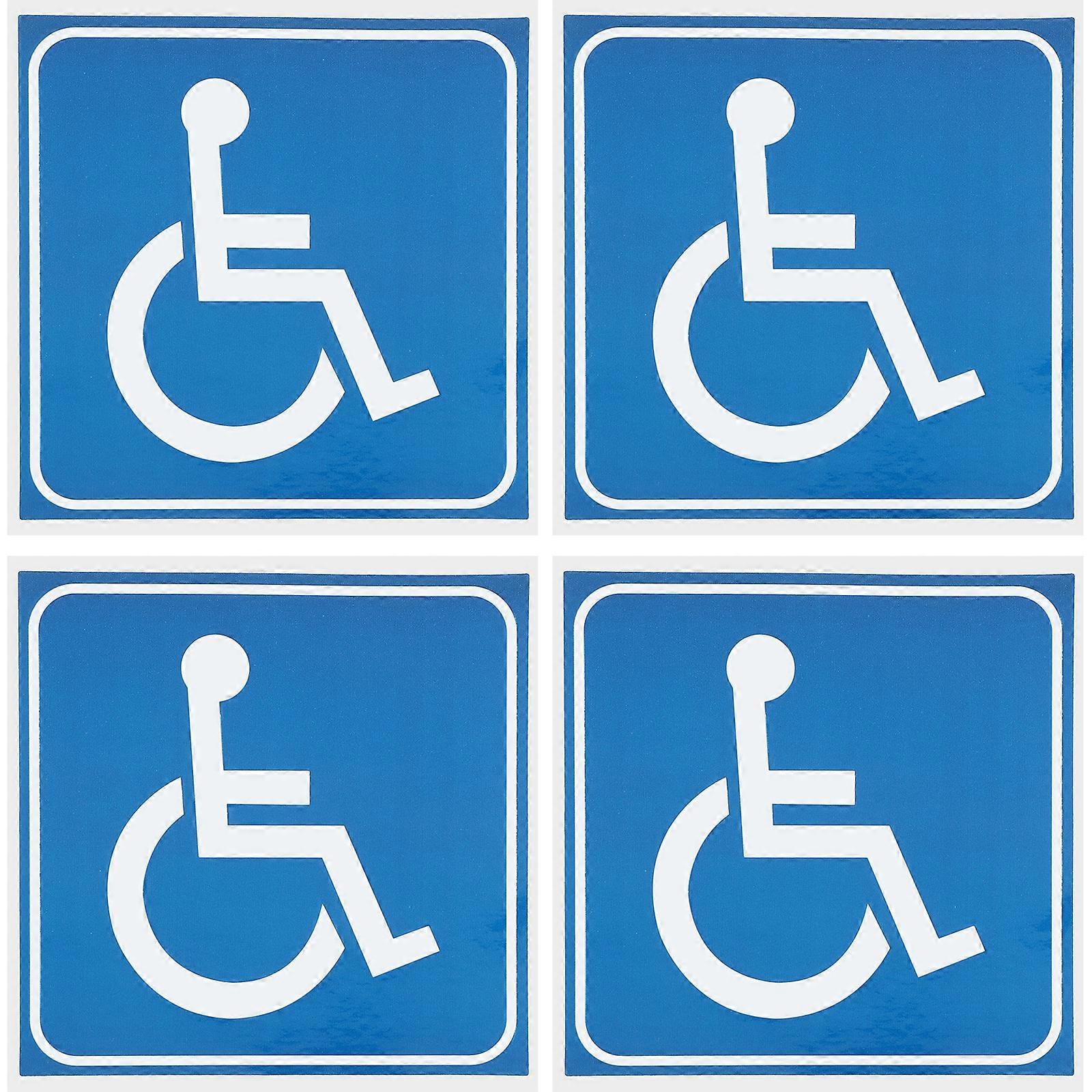 4ks Nálepky pre invalidné vozíky Lepidlo Invalidný vozík Symbolické značky pre invalidný vozík Nálepky pre invalidné vozíky