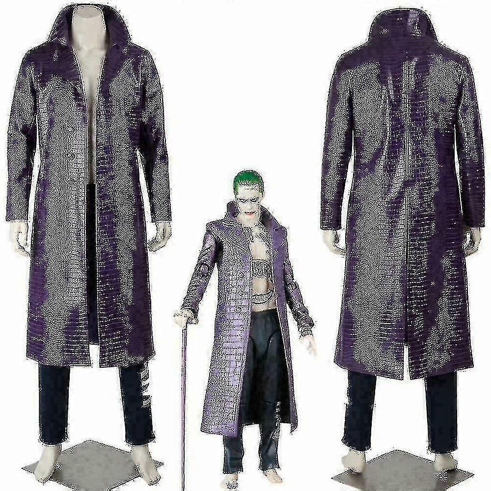 Déguisement Joker Jared Leto - Manteau En Faux Cuir Violet - Suicide Squad - Taille XS à XXXL