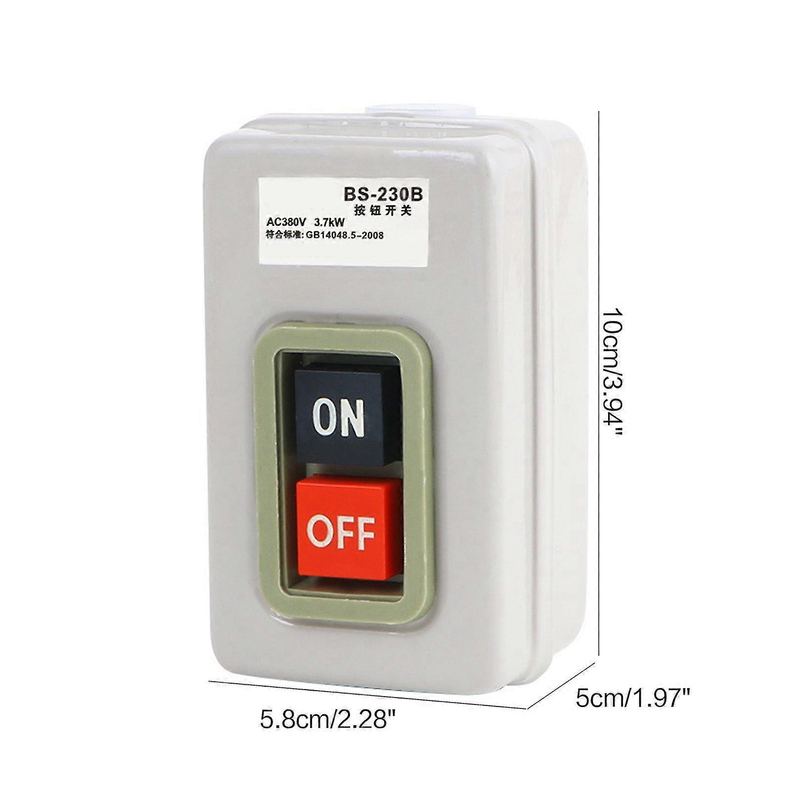 3.7kw 380v 3p 3 Phase On/off Self Lock Push Button Power Switch ...