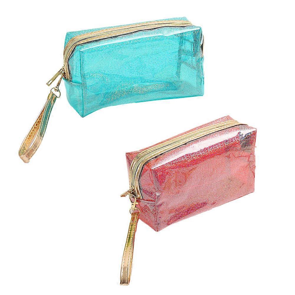 2 stuks transparante make-uptas, draagbare toilettas, reisopbergtas