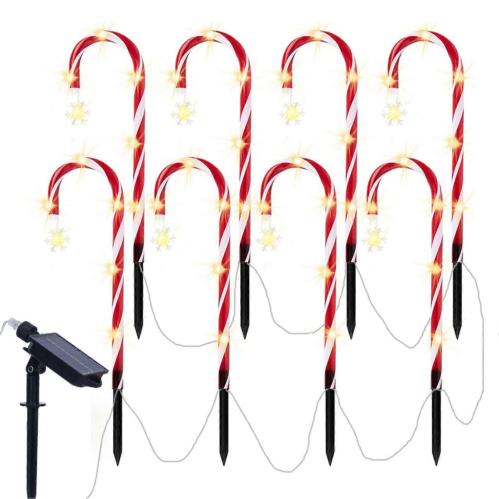 Christmas Candy Cane LED Lights 1 Drag 8 Create Atmosphere Festive Path Light Indoor Outdoor Decorations