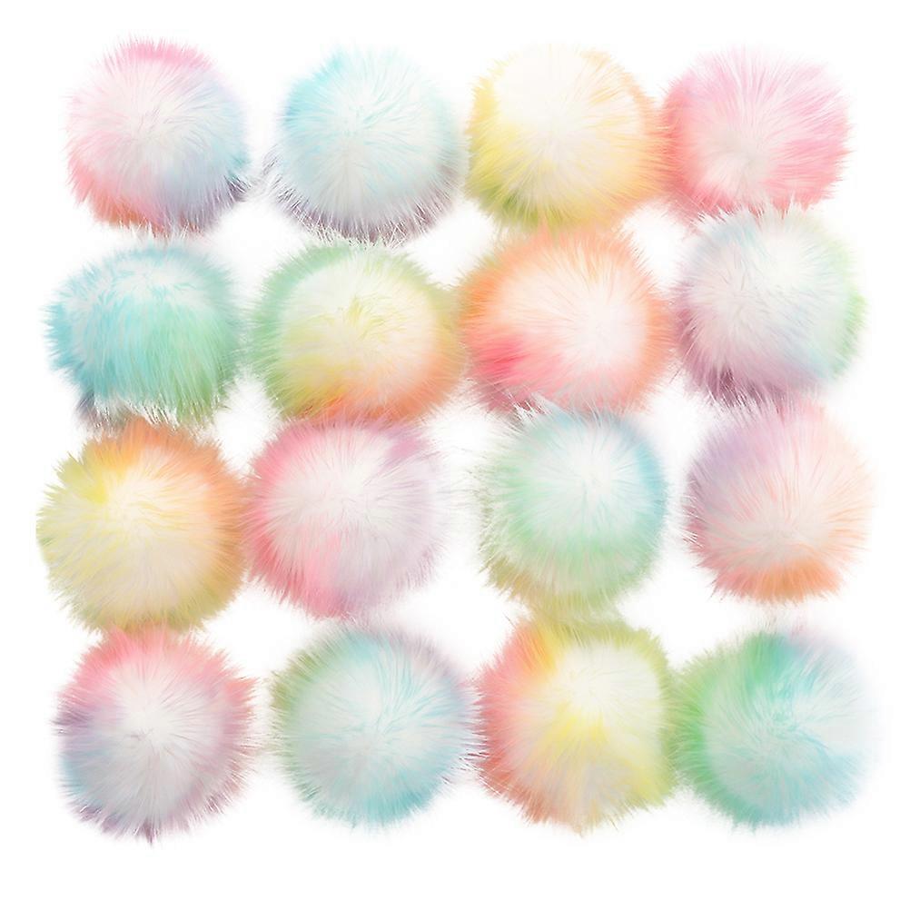 16pcs Simulation Plush Ball Eco-friendly Plush Ball Artificial Plush Ball for DIY Hat Clothes (16pcsd Ball Combinations 21- Bottom Diameter 8cm Elasti