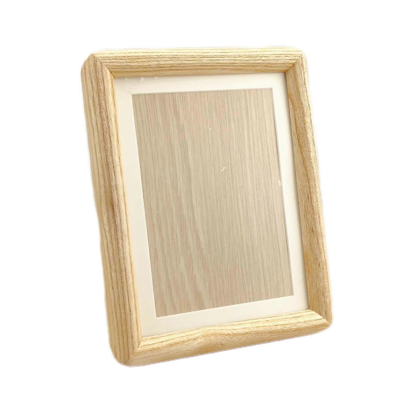 Picture Frame Simple Easy Placement Picture Display Stand for Tabletop Party 7inches Outsid Ash Wood
