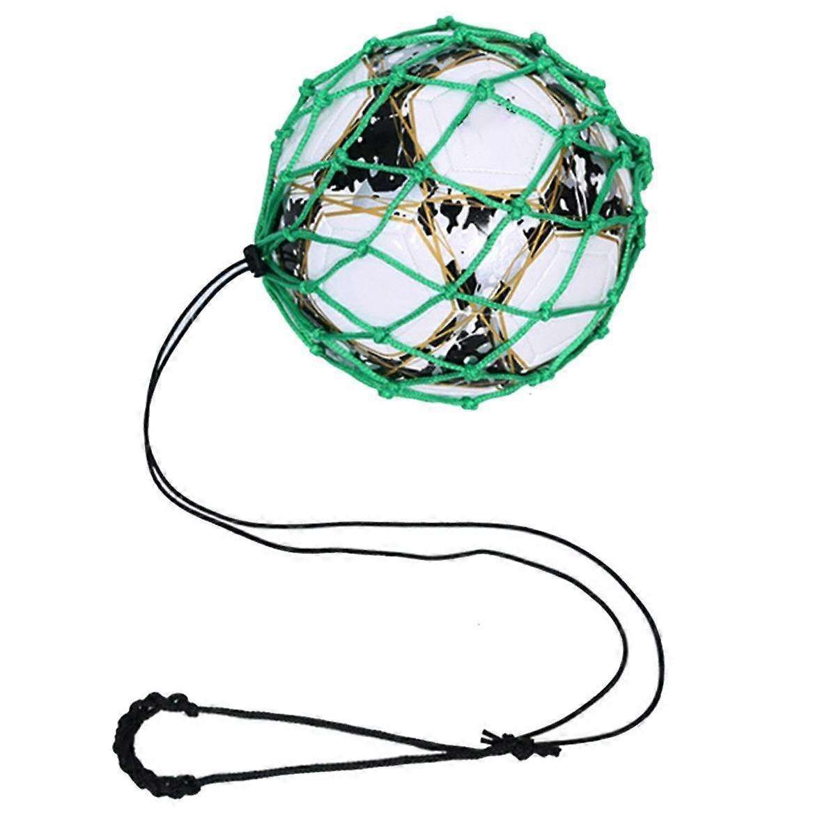Green Football Ball Net Bag, Bold Encryption + Elastic Rope, Football Training Bag, Portable Ball B