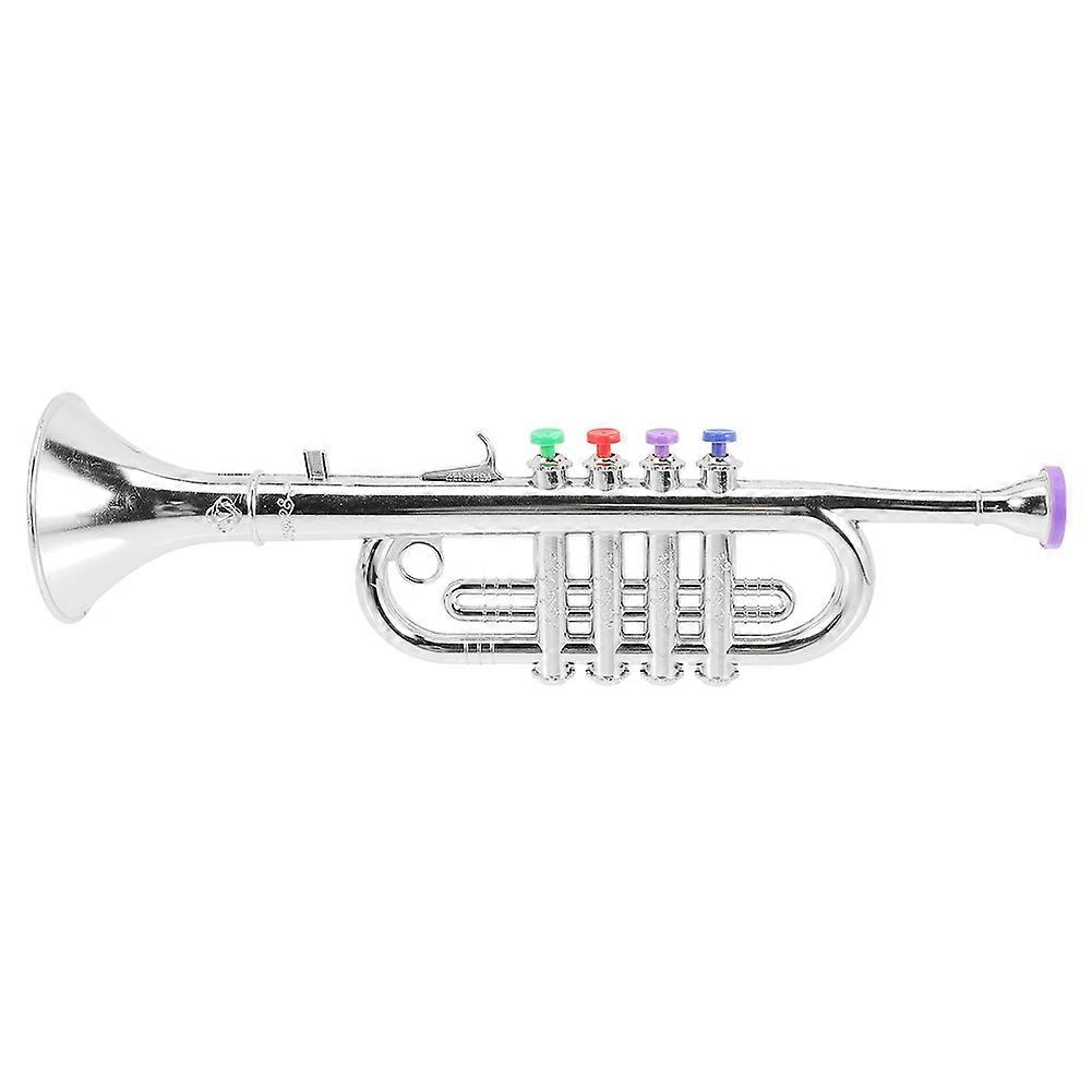 Children'S Musical Instruments Children'S Stage Performance Props Four-Tone Trumpet (Basic Trumpet Board) Silver