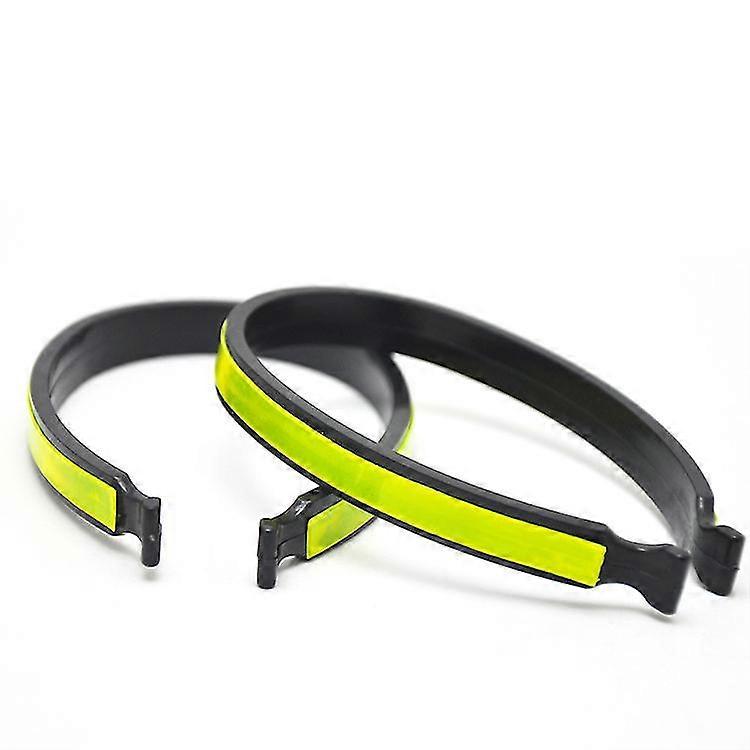 Bicycle Pants Clips Reflective, Plastic Loops for Riding Gear, 2pcs Green