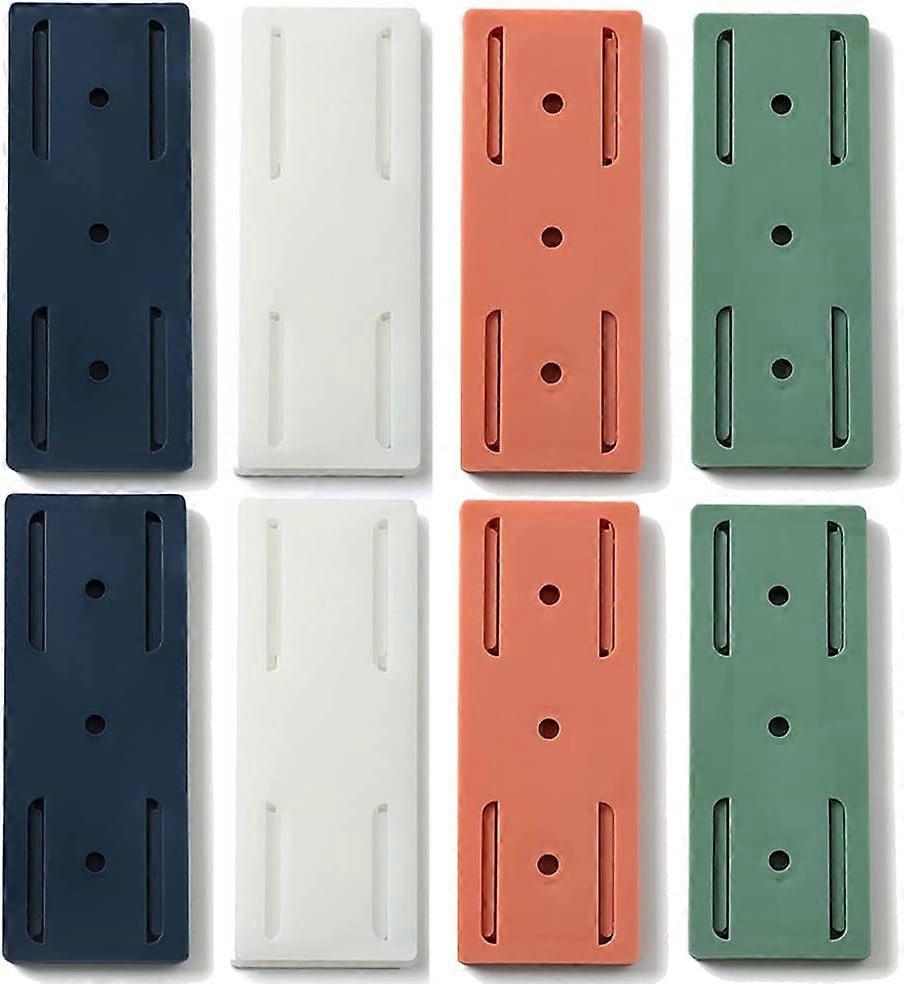 4 pcs Self-Adhesive Desktop Receptacle Holder, Non-Adhesive Punchdown Receptacle Bracket Cable Management Punchdown Free Surge Protector, Desktop Moun