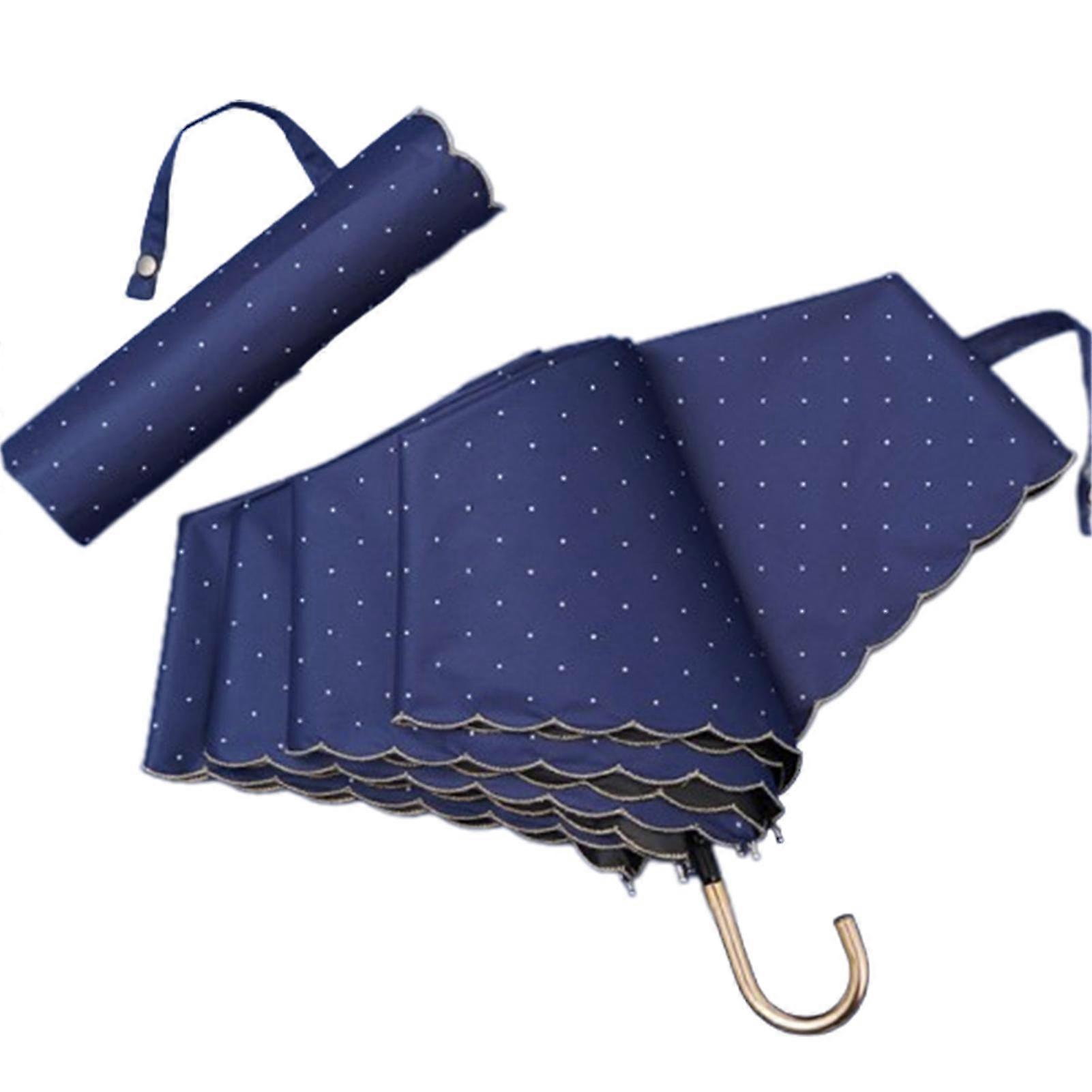 Bronzing Edge Sun And Rain Umbrella Ultra-light Folding Umbrella For Bad Weather Prepare Use