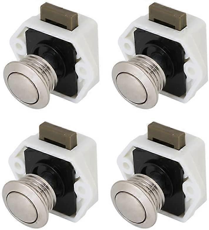 4 Pcs Push Button Latch, Mini Push Button Drawer Cabinet Door Keyless Lock Cabinet Lock