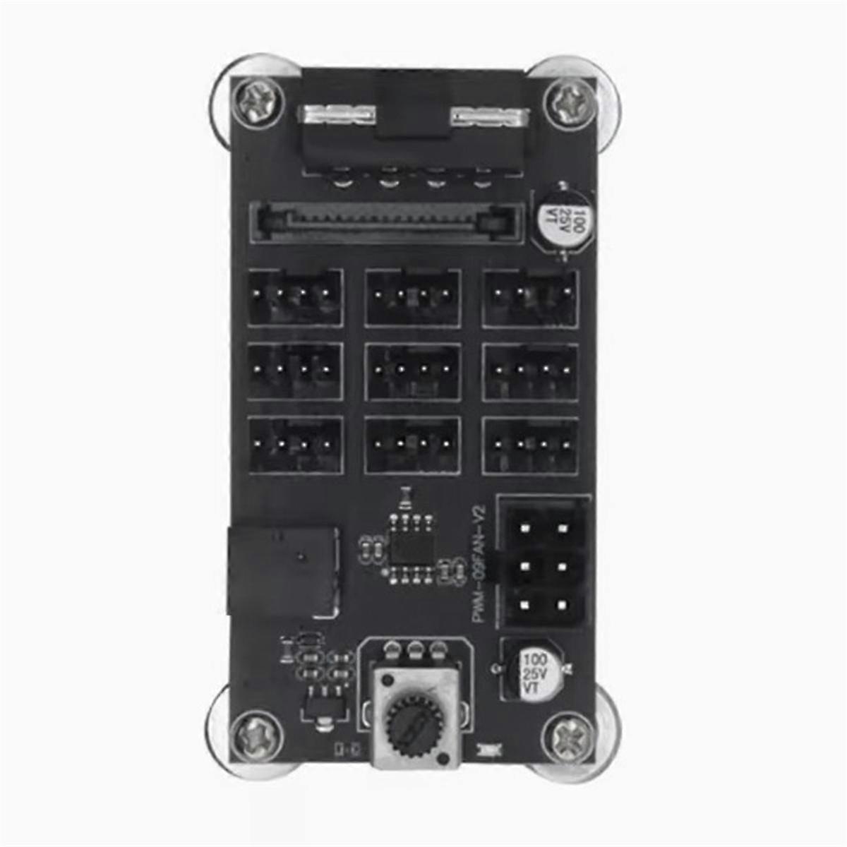 Computer Case Fan Speed Controller Fan Modul 9 Channel Fan Hub PWM High-Power Voldelig Fan Speed Governor Strømforsyning