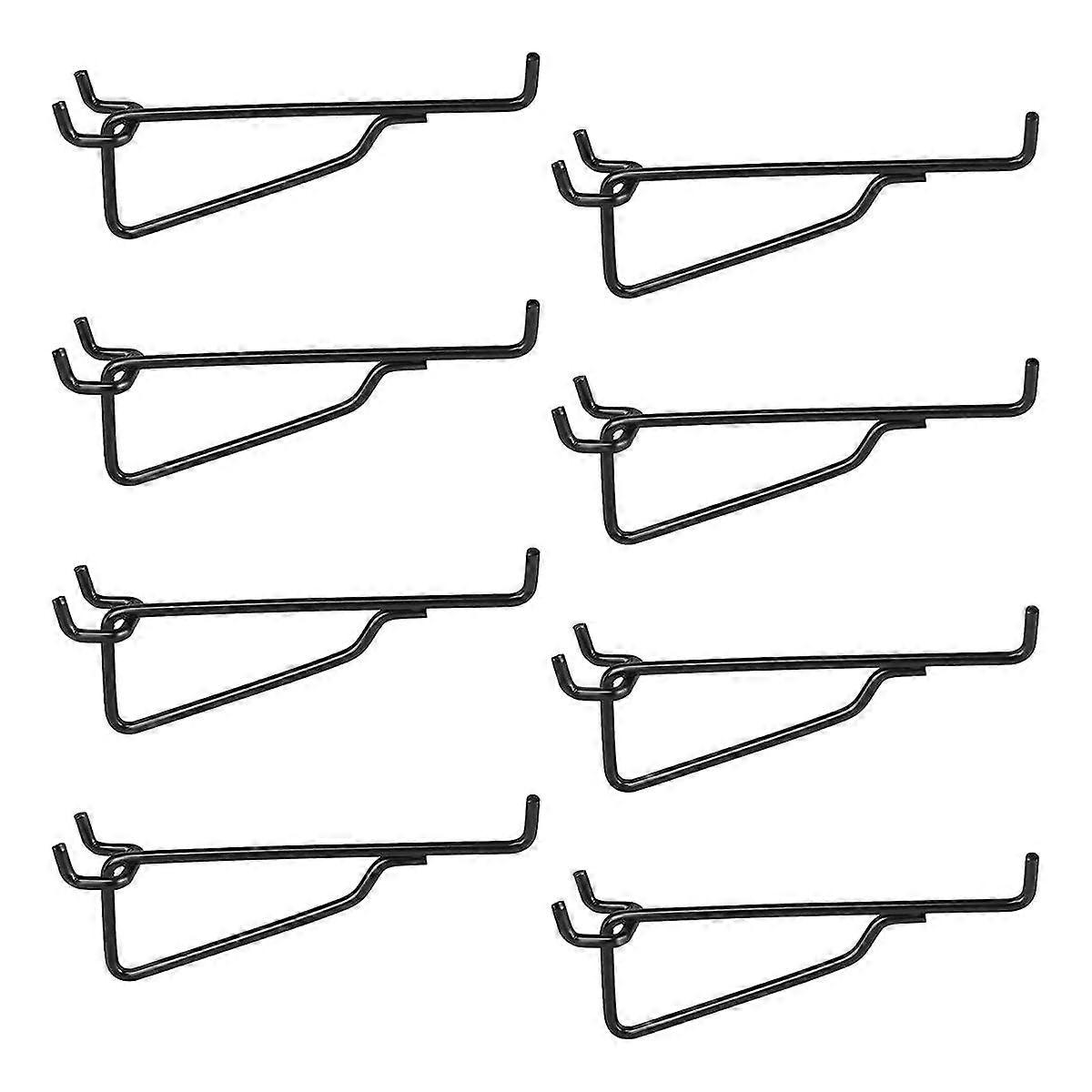 Peg Board Shelf Hooks, 8PACK 6In Metal Utility Hook Set, Peg Board Organizer for Garage Workbench A