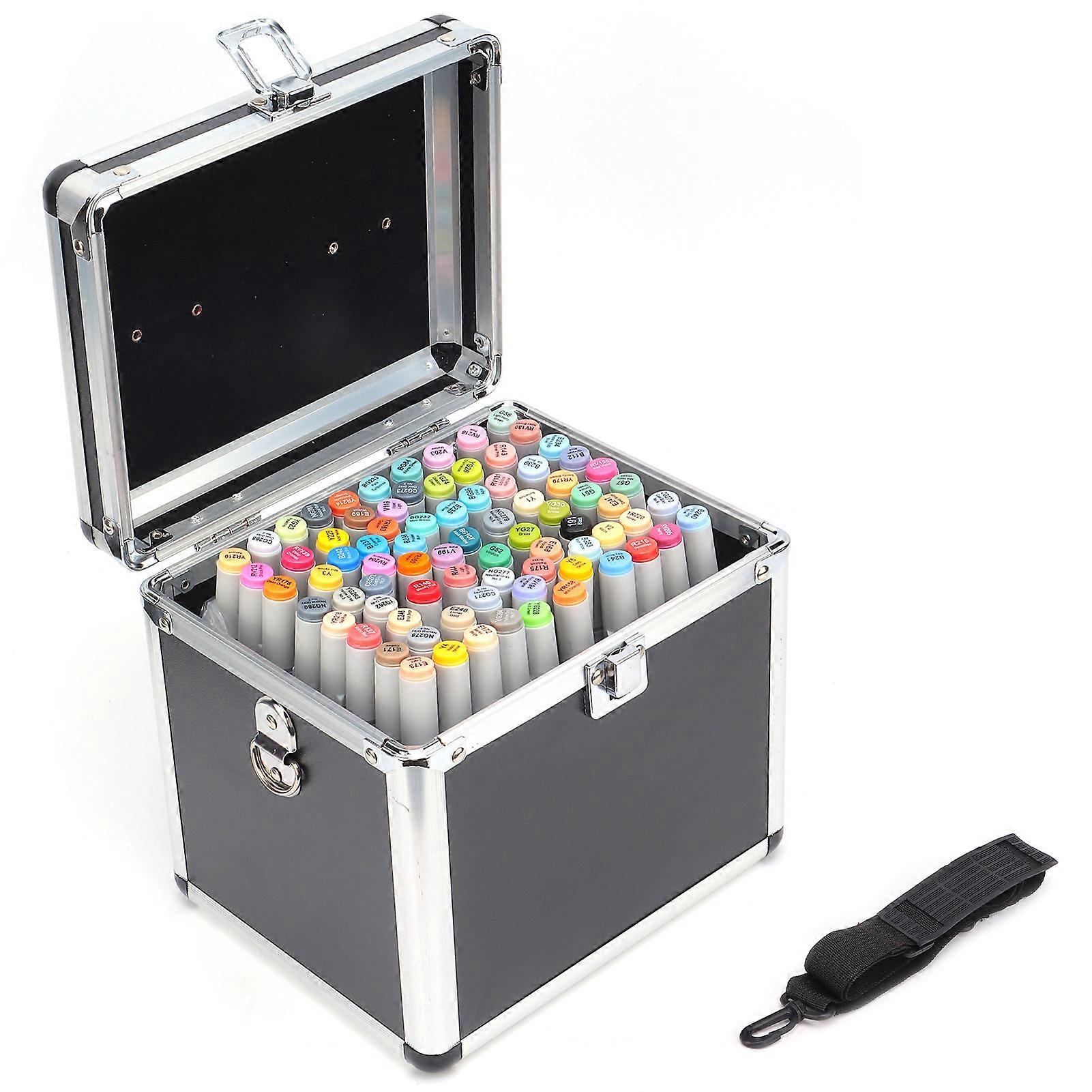 80Pcs Marker Pen HandAccounting DoubleHeaded Design Marker with Box for Sketch Design Doodle