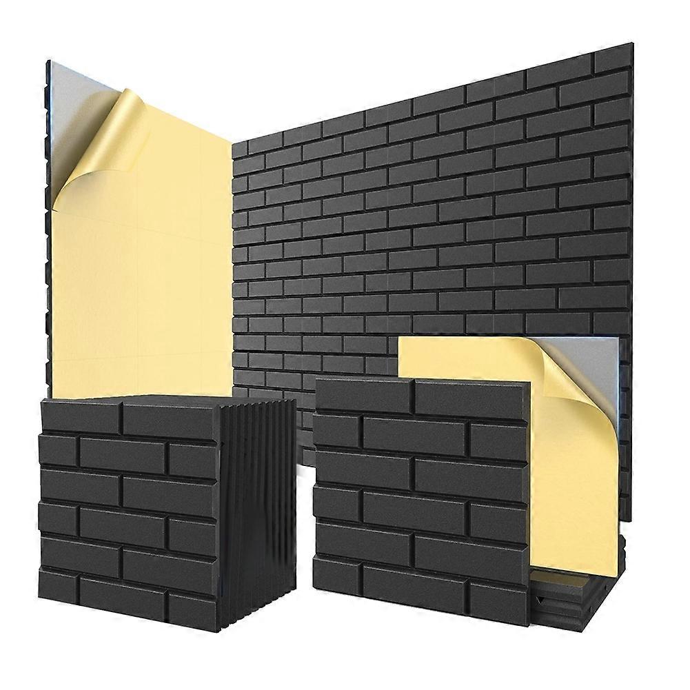 12 Pack Acoustic Panels with Self Adhesive, 12 X 12 X 0.4inch Soundproof Wall Panels for Home Studi