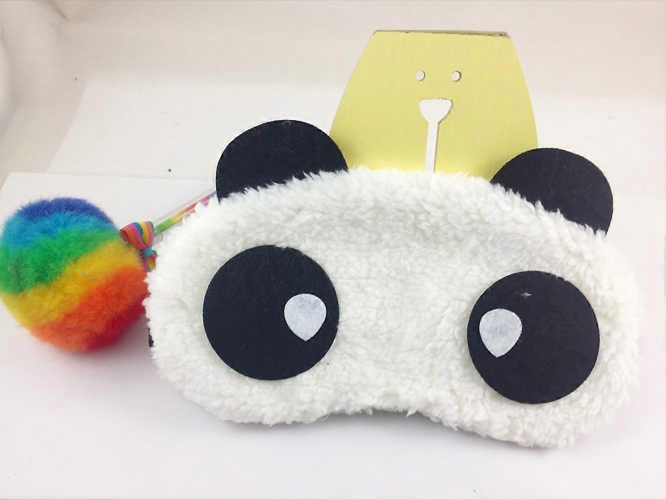 Cute independent packaging creative expression cartoon panda eye mask unisex sleeping plush fabric eye mask Optional styles water drops